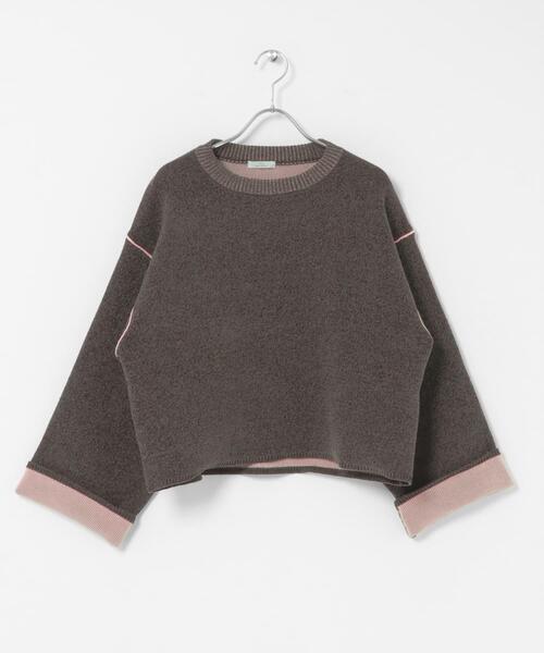ITEMS URBANRESEARCH（アイテムズ アーバンリサーチ）の「『洗濯可』ダブルフェイスモールニット（ニット/セーター・レディース・モカ/アイボリー/ブルー系その他/ブラウン・FREE）」の10枚目の写真