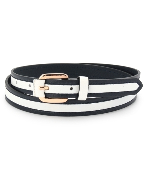 THE EMPORIUM（ジエンポリアム）の「バイカラー細ベルト（ベルト・レディース・ネイビー/ブラック/ホワイト系その他・00）」の3枚目の写真