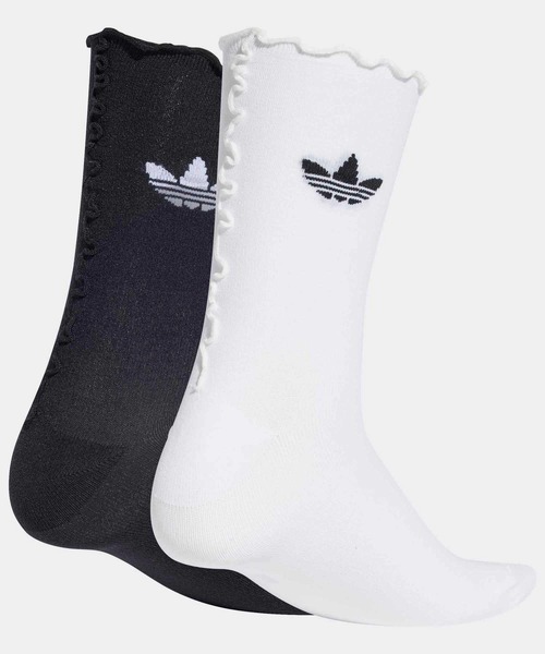 adidas(アディダス)の「ラッフルソックス 2足組 / アディダスオリジナルス adidas Originals(ソックス/靴下・レディース・ホワイト×ブラック・MEDIUM/SMALL/kids-XXL/LARGE/X-LARGE)」の2枚目の写真