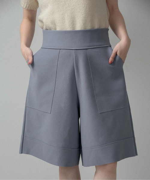 lawgy（ラウジー）の「high waist elasticity half pants / ハイウエストエラスティシティハーフパンツ（その他パンツ・レディース・ブラック/ブルー系・FREE）」の8枚目の写真