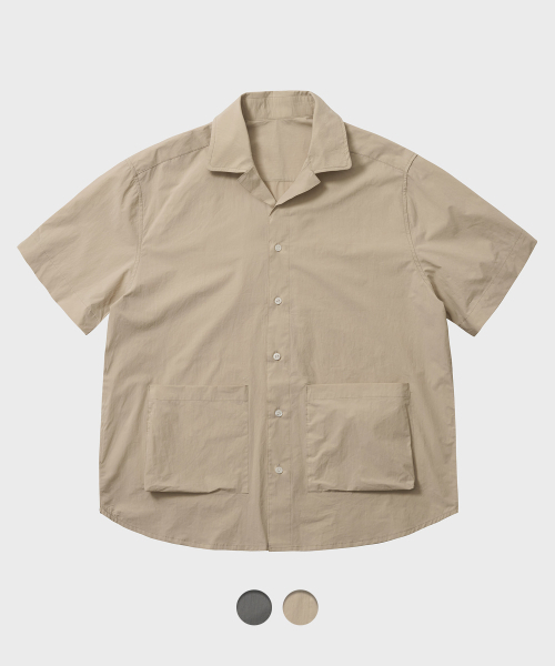TY(ティワイ)の「コモン × ティーワイ クランクル オープンカラー ハーフシャツジャケット, 2COLOR(シャツ/ブラウス・メンズ・ダークグレー/Beige・MEDIUM/LARGE/X-LARGE)」の3枚目の写真
