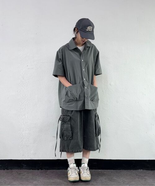 TY(ティワイ)の「コモン × ティーワイ クランクル オープンカラー ハーフシャツジャケット, 2COLOR(シャツ/ブラウス・メンズ・ダークグレー/Beige・MEDIUM/LARGE/X-LARGE)」の7枚目の写真