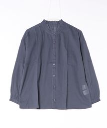 fort point（フォーポイント）の「【C-FORT POINT/フォートポイント】【綿100％ 首元のさりげないフリルが上品】綿ボイルフリルカラー 長袖ブラウス 立ち襟 スタンドカラー 上品 ナチュラル 透け感 重ね着 レイヤード（シャツ/ブラウス）」