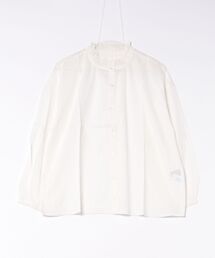 fort point（フォーポイント）の「【C-FORT POINT/フォートポイント】【綿100％ 首元のさりげないフリルが上品】綿ボイルフリルカラー 長袖ブラウス 立ち襟 スタンドカラー 上品 ナチュラル 透け感 重ね着 レイヤード（シャツ/ブラウス）」