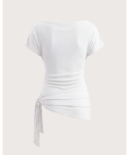 kiehtova（キエトヴァ）の「【kiehtova】SIENA DRAPE TOPS/シエナ ドレープトップス（Tシャツ/カットソー・レディース・ブラウン/ブラック/ホワイト・FREE）」の21枚目の写真