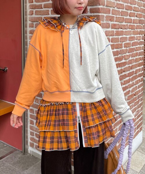 HELLO.SANFRANCISCO(ハローサンフランシスコ)の「【HELLO.SANFRANCISCO/ハローサンフランシスコ】2WAY配色リボンスウェット(Tシャツ/カットソー・レディース・ブルー/グレー・ONE SIZE)」の3枚目の写真
