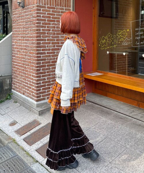 HELLO.SANFRANCISCO(ハローサンフランシスコ)の「【HELLO.SANFRANCISCO/ハローサンフランシスコ】2WAY配色リボンスウェット(Tシャツ/カットソー・レディース・ブルー/グレー・ONE SIZE)」の7枚目の写真