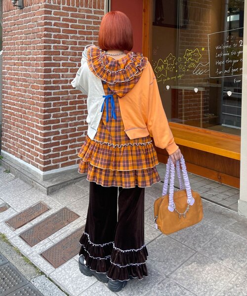 HELLO.SANFRANCISCO(ハローサンフランシスコ)の「【HELLO.SANFRANCISCO/ハローサンフランシスコ】2WAY配色リボンスウェット(Tシャツ/カットソー・レディース・ブルー/グレー・ONE SIZE)」の8枚目の写真