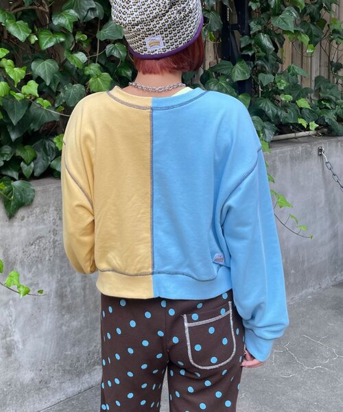 HELLO.SANFRANCISCO(ハローサンフランシスコ)の「【HELLO.SANFRANCISCO/ハローサンフランシスコ】2WAY配色リボンスウェット(Tシャツ/カットソー・レディース・ブルー/グレー・ONE SIZE)」の11枚目の写真
