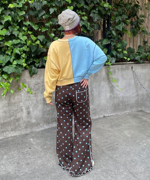 HELLO.SANFRANCISCO(ハローサンフランシスコ)の「【HELLO.SANFRANCISCO/ハローサンフランシスコ】2WAY配色リボンスウェット(Tシャツ/カットソー・レディース・ブルー/グレー・ONE SIZE)」の14枚目の写真