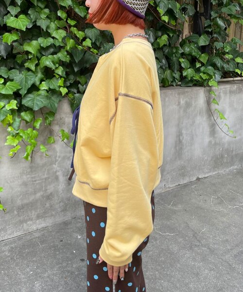 HELLO.SANFRANCISCO(ハローサンフランシスコ)の「【HELLO.SANFRANCISCO/ハローサンフランシスコ】2WAY配色リボンスウェット(Tシャツ/カットソー・レディース・ブルー/グレー・ONE SIZE)」の18枚目の写真
