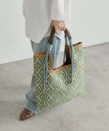 セール】《牛革》サイドタッセル巾着バッグ Lサイズ（トートバッグ
