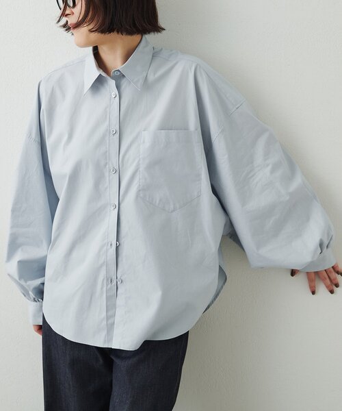 Whim Gazette(ウィムガゼット)の「タイプライターボリュームスリーブシャツ(シャツ/ブラウス・レディース・サックスブルー/ホワイト・FREE)」の15枚目の写真