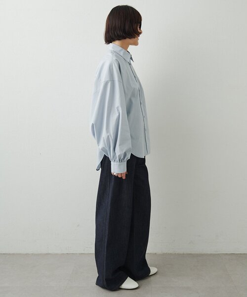 Whim Gazette(ウィムガゼット)の「タイプライターボリュームスリーブシャツ(シャツ/ブラウス・レディース・サックスブルー/ホワイト・FREE)」の9枚目の写真