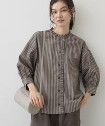Dessin（デッサン）の「【UVカット】ストライプフリルブラウス6分袖（シャツ/ブラウス）」