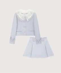 LA POMME petit（ラポミ・プチ）の「Princess Lace Collar Woolly Pearl Set Up/プリンセスレースカラーウーリーパールセットアップ（セットアップ）」