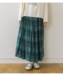 《natural by clip》《店舗限定》リネンレーヨンアソートチェックスカート