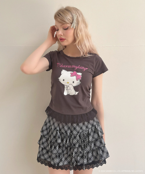 MORE self LOVE(モアセルフラブ)の「【CHARMMY KITTY】GLITTER TEE(Tシャツ/カットソー・レディース・ブラック/オフホワイト・FREE)」の2枚目の写真