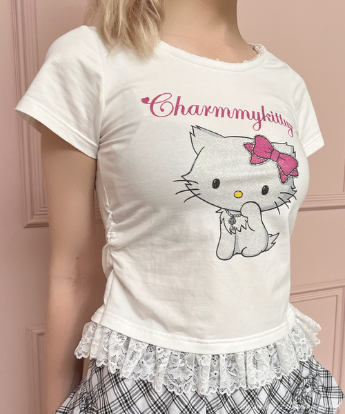 MORE self LOVE(モアセルフラブ)の「【CHARMMY KITTY】GLITTER TEE(Tシャツ/カットソー・レディース・ブラック/オフホワイト・FREE)」の7枚目の写真