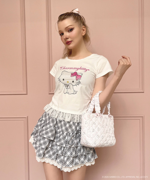 MORE self LOVE(モアセルフラブ)の「【CHARMMY KITTY】GLITTER TEE(Tシャツ/カットソー・レディース・ブラック/オフホワイト・FREE)」の9枚目の写真