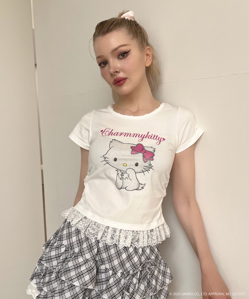 MORE self LOVE(モアセルフラブ)の「【CHARMMY KITTY】GLITTER TEE(Tシャツ/カットソー・レディース・ブラック/オフホワイト・FREE)」の16枚目の写真