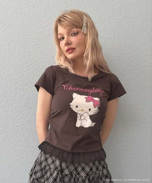 MORE self LOVE(モアセルフラブ)の「【CHARMMY KITTY】GLITTER TEE(Tシャツ/カットソー・レディース・ブラック/オフホワイト・FREE)」の22枚目の写真