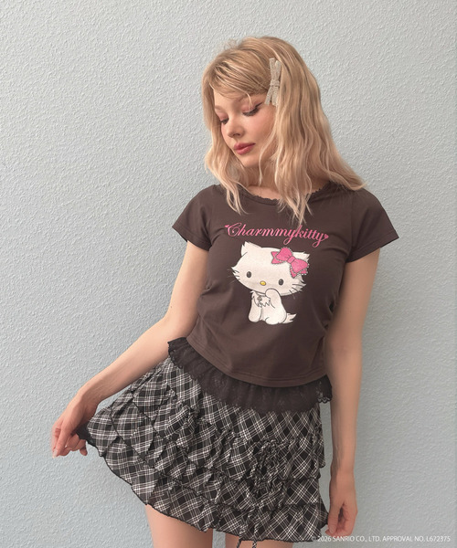 MORE self LOVE(モアセルフラブ)の「【CHARMMY KITTY】GLITTER TEE(Tシャツ/カットソー・レディース・ブラック/オフホワイト・FREE)」の5枚目の写真
