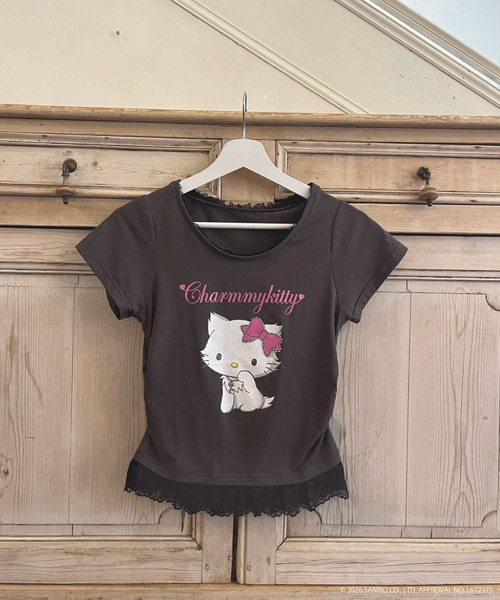 MORE self LOVE(モアセルフラブ)の「【CHARMMY KITTY】GLITTER TEE(Tシャツ/カットソー・レディース・ブラック/オフホワイト・FREE)」の6枚目の写真