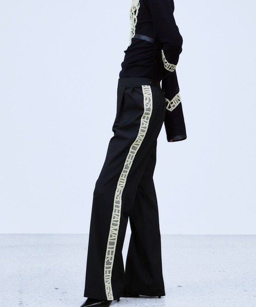 THINGS THAT MATTER(シングス ザット マター)の「MICROCOSMOS WRAP LACE BELTED PANTS / マイクロコスモスラップレースベルテッドパンツ(スラックス・レディース・グレー/ブラック・1/2)」の8枚目の写真