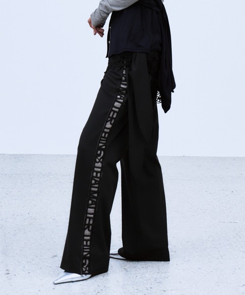 THINGS THAT MATTER(シングス ザット マター)の「MICROCOSMOS WRAP LACE BELTED PANTS / マイクロコスモスラップレースベルテッドパンツ(スラックス・レディース・グレー/ブラック・1/2)」の13枚目の写真