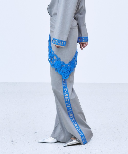 THINGS THAT MATTER(シングス ザット マター)の「MICROCOSMOS WRAP LACE BELTED PANTS / マイクロコスモスラップレースベルテッドパンツ(スラックス・レディース・グレー/ブラック・1/2)」の19枚目の写真