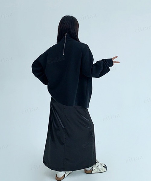 Dalfwin(ダールフィン)の「RICECAKE刺繍ロゴダブルジップハイネックジャケット(ブルゾン・レディース・ブラック/ダークグレー/ダークブラウン・FREE)」の10枚目の写真