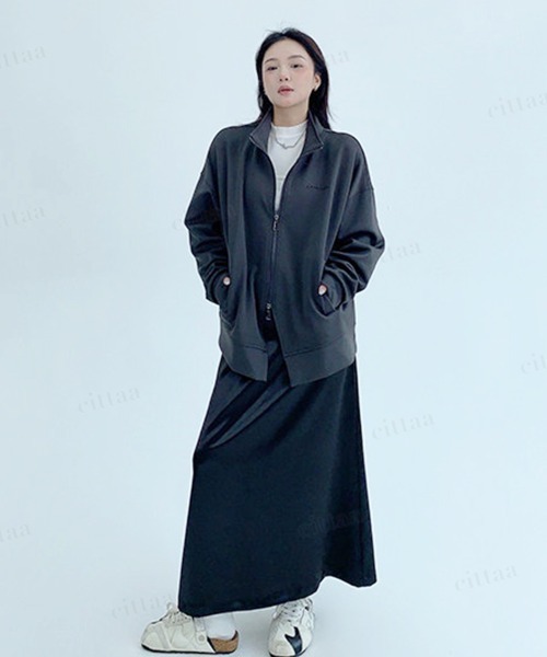 Dalfwin(ダールフィン)の「RICECAKE刺繍ロゴダブルジップハイネックジャケット(ブルゾン・レディース・ブラック/ダークグレー/ダークブラウン・FREE)」の16枚目の写真