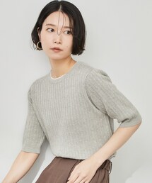 【UVケア】配色ケーブルニット《洗濯機OK/抗ピル》