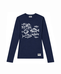 セミクロップド F-sh 長袖Tシャツ [ネイビー]