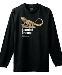 Moftique(モフティック) 長袖Tシャツ フトアゴヒゲトカゲ 爬虫類 ペット アニマル プリント Tシャツ 長袖 ロンT ロングTシャツ トップス カットソー レディース ユニセックス 春 秋