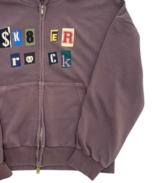 SK8ER ROCK(スケーターロック)の「コラージュロゴ ピグメントスウェット フード付きジップアップ(パープル)(パーカー・レディース・その他・ONE SIZE)」の4枚目の写真