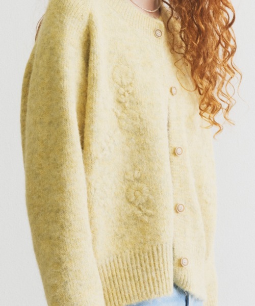 Lutim by u（ルチバイユー）の「フローラル刺繍クルーニットカーディガン（カーディガン/ボレロ・レディース・イエロー/グレー/ミント/アイボリー・FREE）」の15枚目の写真