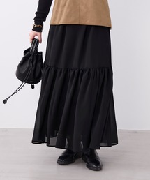 シフォンティアードロングスカート