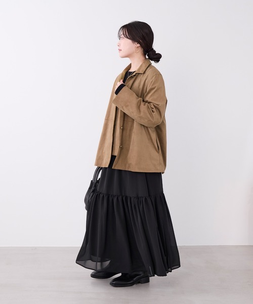 MICA&DEAL(マイカ&ディール)の「シフォンティアードロングスカート(スカート・レディース・ブラック・FREE)」の17枚目の写真