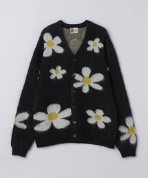 TOWNCRAFT: MOHAIR SHAGGY JACQUARD CARDIGAN
