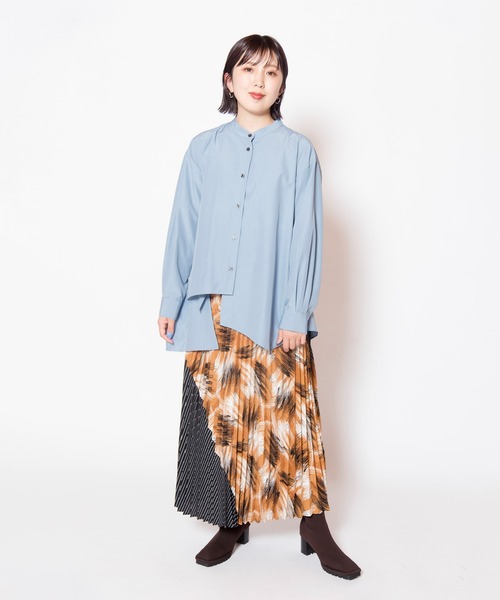 OSMOSIS(オズモーシス)の「アシンメトリーヘムブラウス(シャツ/ブラウス・レディース・ブラック/サックスブルー/ホワイト・ONE SIZE)」の16枚目の写真