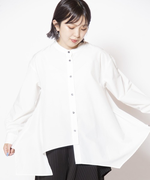 OSMOSIS(オズモーシス)の「アシンメトリーヘムブラウス(シャツ/ブラウス・レディース・ブラック/サックスブルー/ホワイト・ONE SIZE)」の17枚目の写真