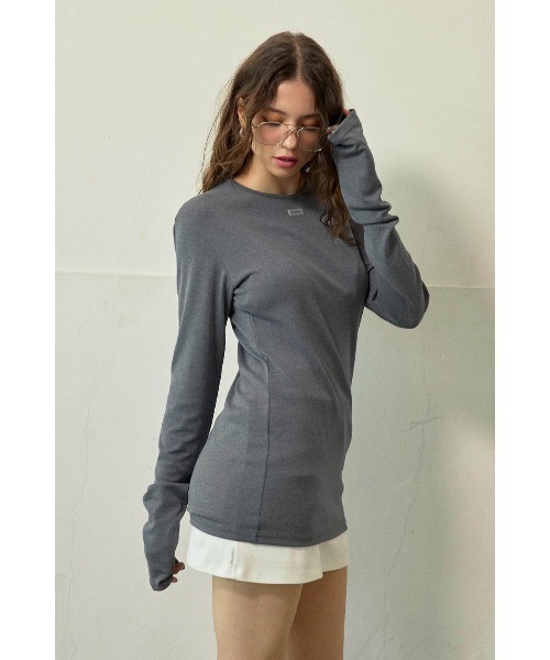 ALEXIA STAM（アリシアスタン）の「Cozy Long Sleeve Top /ベーシックロンTee（Tシャツ/カットソー・レディース・ブラック/グレー/ホワイト・M/S）」の3枚目の写真