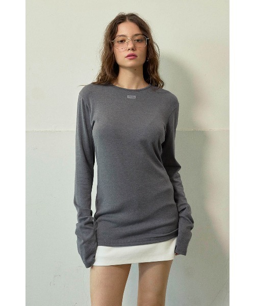 ALEXIA STAM（アリシアスタン）の「Cozy Long Sleeve Top /ベーシックロンTee（Tシャツ/カットソー・レディース・ブラック/グレー/ホワイト・M/S）」の12枚目の写真