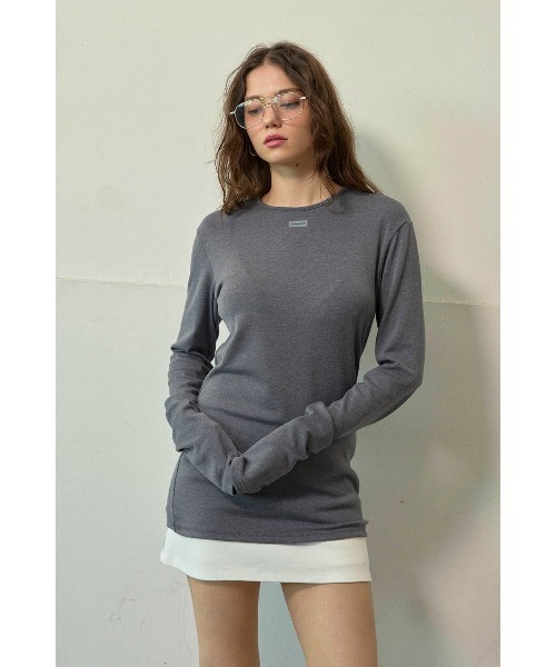 ALEXIA STAM（アリシアスタン）の「Cozy Long Sleeve Top /ベーシックロンTee（Tシャツ/カットソー・レディース・ブラック/グレー/ホワイト・M/S）」の13枚目の写真