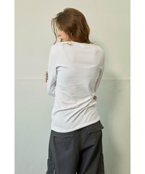 ALEXIA STAM（アリシアスタン）の「Cozy Long Sleeve Top /ベーシックロンTee（Tシャツ/カットソー・レディース・ブラック/グレー/ホワイト・M/S）」の5枚目の写真