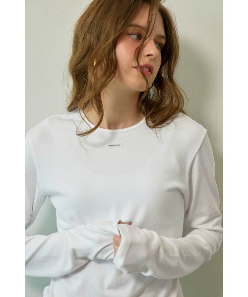 ALEXIA STAM（アリシアスタン）の「Cozy Long Sleeve Top /ベーシックロンTee（Tシャツ/カットソー・レディース・ブラック/グレー/ホワイト・M/S）」の7枚目の写真