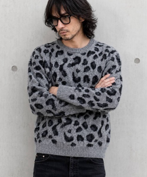 KAMINARI_TOKIO(カミナリトキオ)の「シャギーレオパードニットプルオーバー(ニット/セーター・レディース・ブラウン/グレー/アイボリー・FREE)」の2枚目の写真