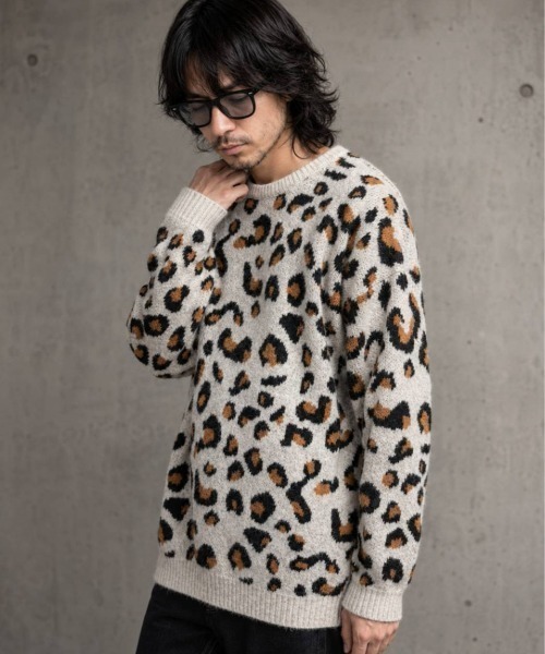 KAMINARI_TOKIO(カミナリトキオ)の「シャギーレオパードニットプルオーバー(ニット/セーター・レディース・ブラウン/グレー/アイボリー・FREE)」の8枚目の写真